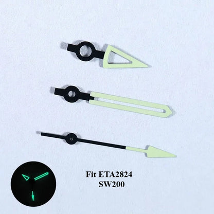 ETA 2824 SW200 Skeleton Watch Hands BGW9 C3 / Black Lume
