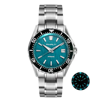 RIMALTI 40mm Birch Wood Grain High-quality Watch Luxury Classic Business Sapphire Crystal NH35 Automatic Mechanical Movement