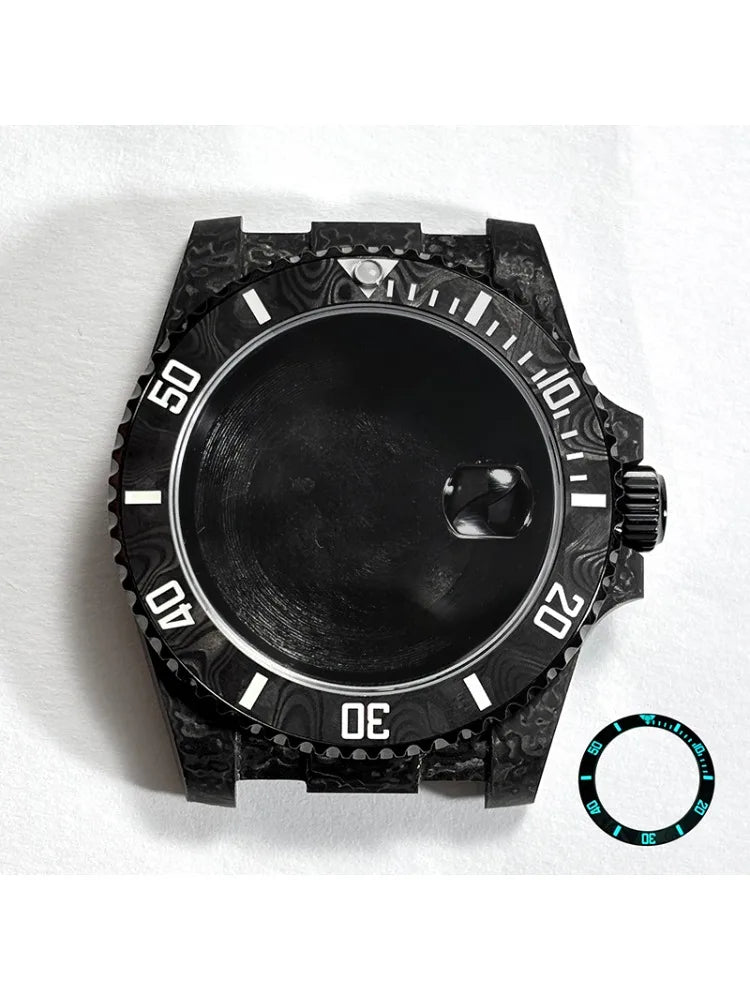 40.5mm Carbon Fiber SUB Diving Case Sapphire Glass for 3135 Movement 28.5-29mm Dial
