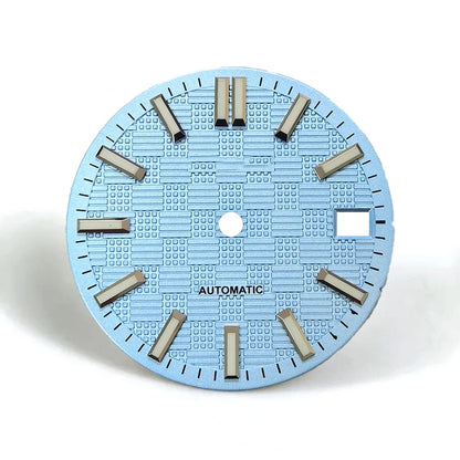 NH35 Dial 28.5mm Engineer Watch Face Blue Luminous Custom Logo for NH35/NH36 Movement