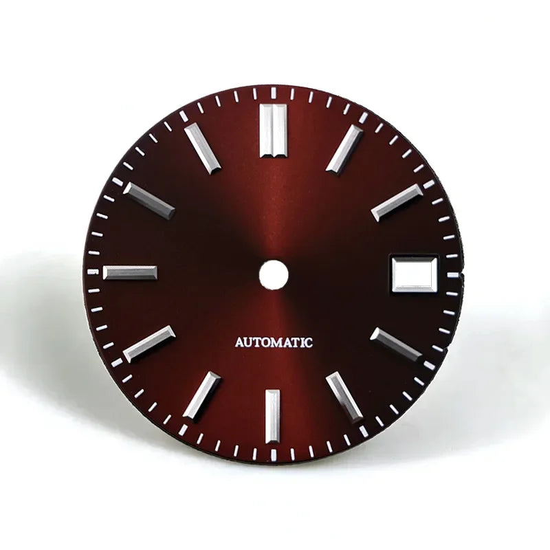 28.5mm Sunburst Matte Black Dial No Lume for NH38 NH35 Automatic Movement