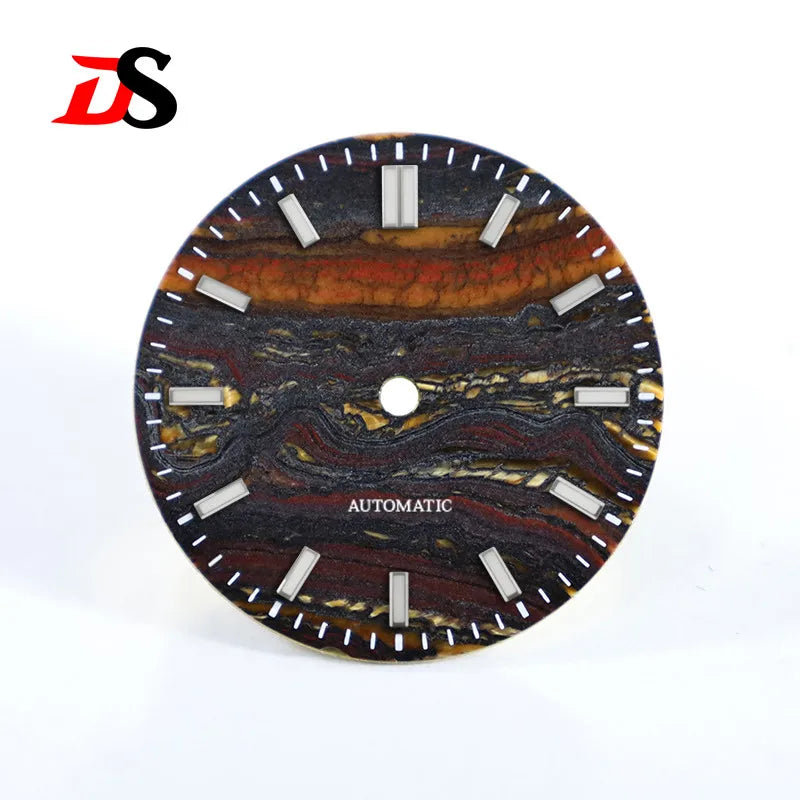 Natural Stone Iron Tiger's Eye S Mod Dial High Quality No Lume No Date NH38