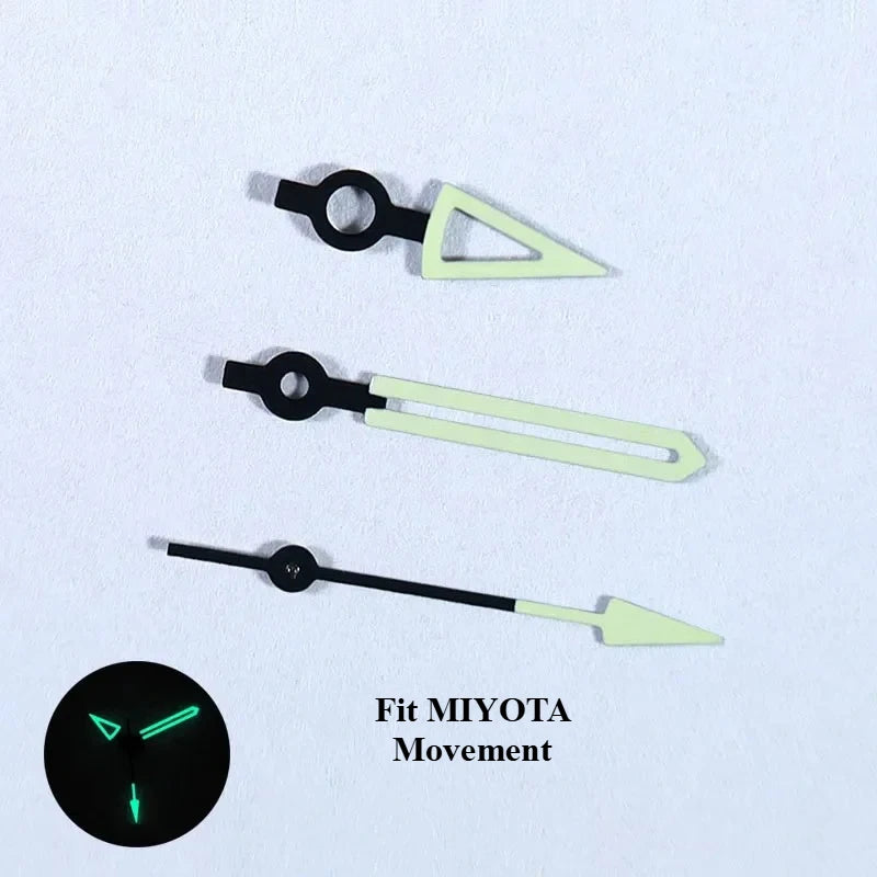 Miyota 9015 9039 Skeleton Hands Hollowed-out Watch Hand BGW9 C3 Lume Black Lume