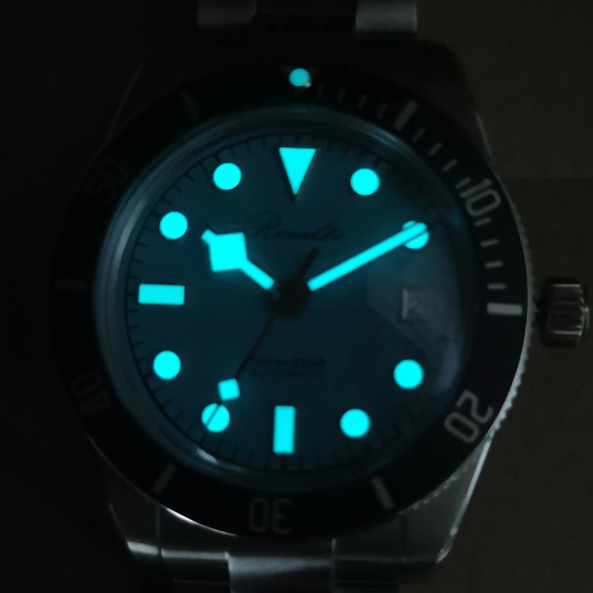 RMALTI 38.5mm Watch Retro Men's Matte Dial Sapphire Bubble Glass NH35 Mechanical Movement 10ATM