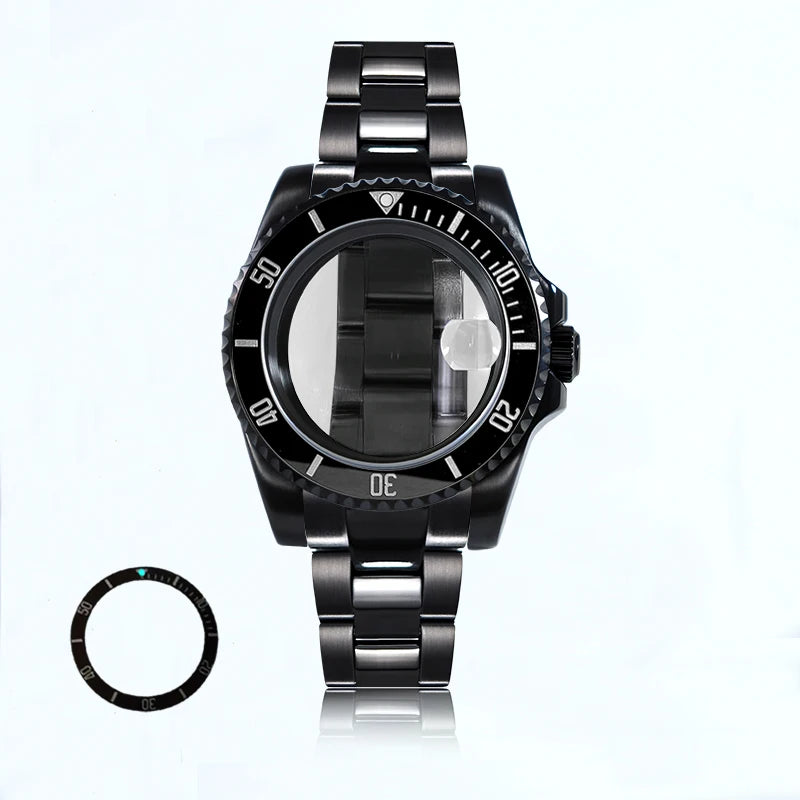 Black 40.5mm Case Oyster Bracelet 20ATM Suitable for NH34NH35/36/38ETA2824 Movement