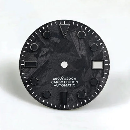 Black Carbon Fiber Dial 28.5mm NH35 Dial Black Lume YM SUB Index