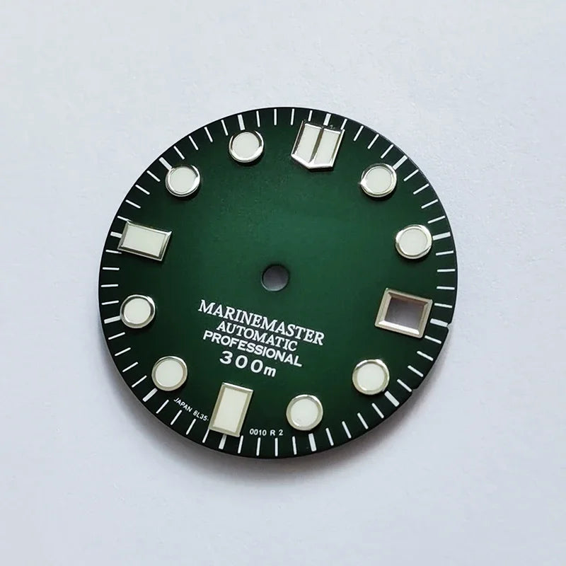 28.5mm Silver Marinemaster MM Index Dial BGW9 C3 Lume NH35NH36 Movement
