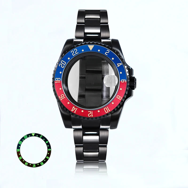 Black 40.5mm Case Oyster Bracelet 20ATM Suitable for NH34NH35/36/38ETA2824 Movement
