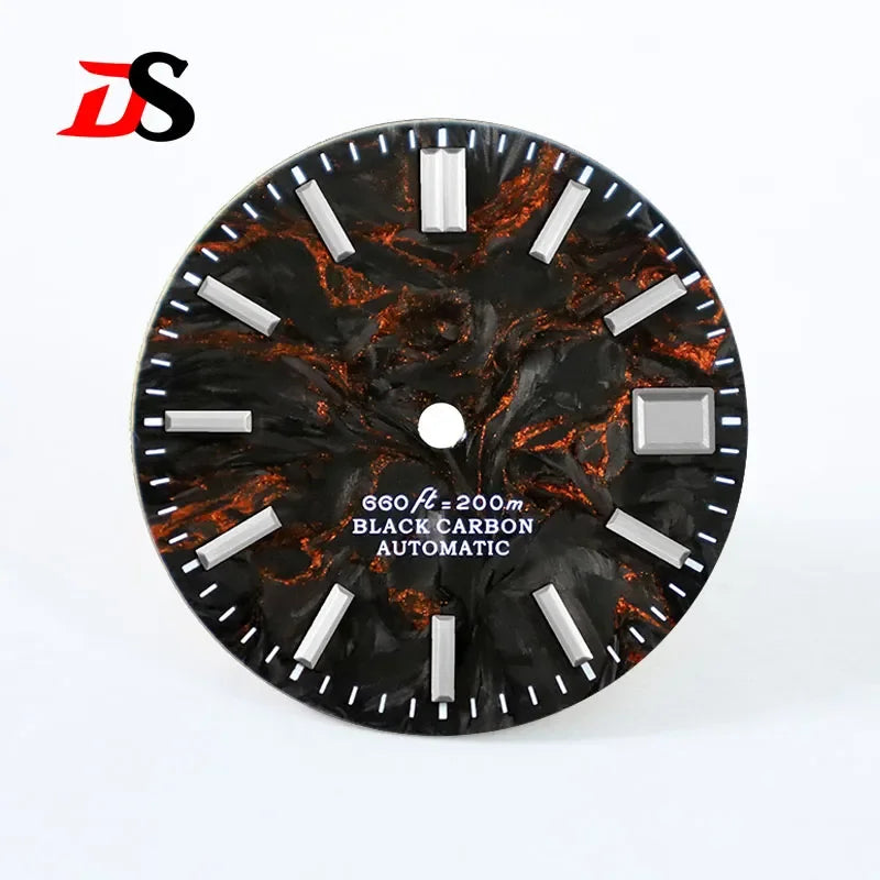 Lava Carbon Fiber No Lume NH35 NH38 Movement 28.5mm