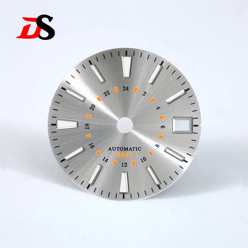 Sunburst 24-hour GMT Sun Pattern blue luminous Dial NH34 Movement 28.5mm