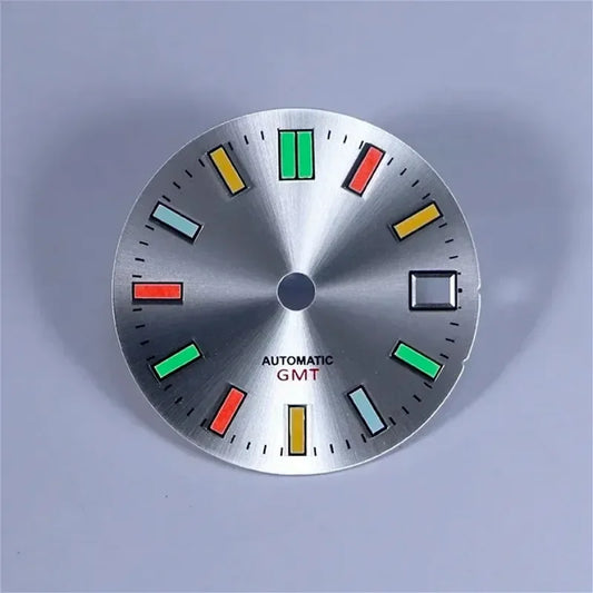 28.5mm Sunburst Dial Color Lume NH34 GMT Movement