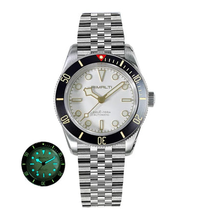 RIMALTI 38mm 62GS Men's Watch 316L Stainless Steel Strap100 Meters Waterproof Retro C3 Lume NH35 Automatic Mechanical Movement