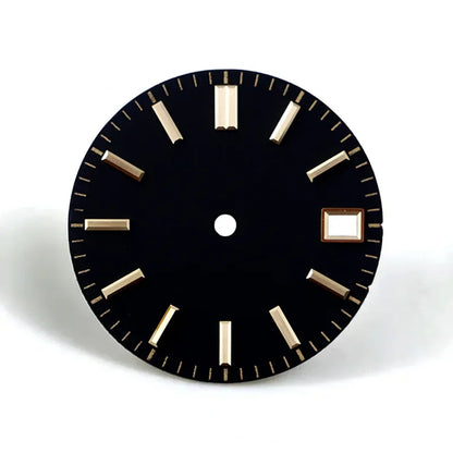 28.5mm Sunburst Matte Black Dial No Lume for NH38 NH35 Automatic Movement