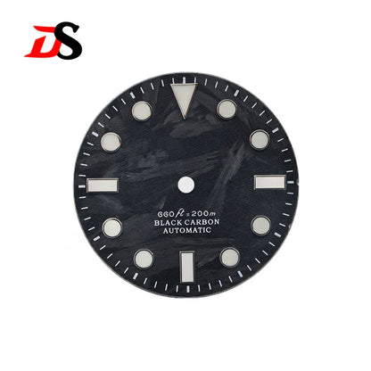 Black 28.5mm Carbon Fiber Dial No Date Series NH35 ETA2824 SW200 MIYOTA 9015 9039 Movement