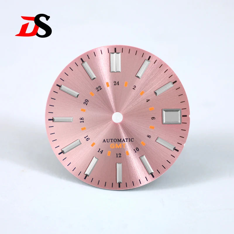 28.5mm Sunburst 24-hour GMT Sun Pattern No luminous Dial NH34 Movement