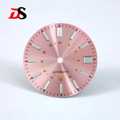 28.5mm Sunburst 24-hour GMT Sun Pattern No luminous Dial NH34 Movement
