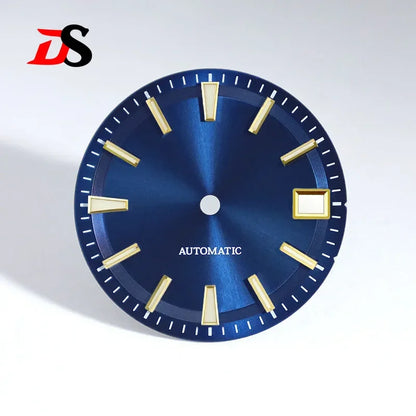 28.5mm Sunburst Dial Blue Lume NH35 Movement 3 O 'clock