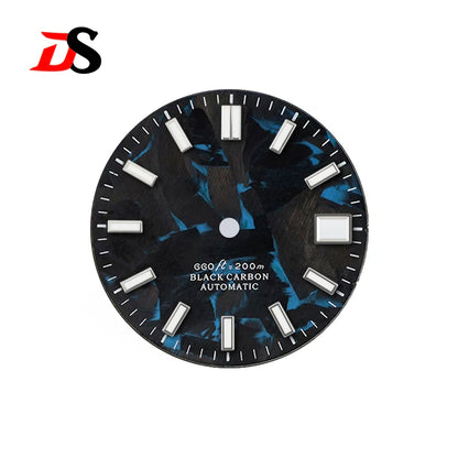 Carbon Fiber Dial NH35NH34 28.5MM Blue Lume Date Finger Part Supports Personalized Customization Logo Text
