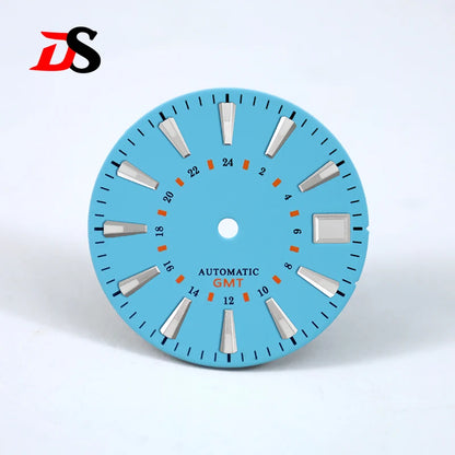 Sunburst GS 24 Hour GMT Sun Pattern Mod Dial 28.5MM Suitable for NH34 Movement OMG Index