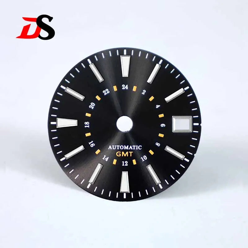 Sunburst 24-hour GMT Sun Pattern blue luminous Dial NH34 Movement 28.5mm