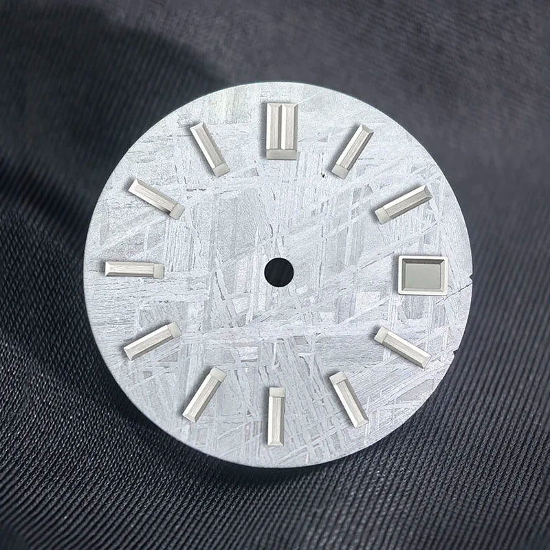 28.5mm Sterile Natural Gray Meteorite Dial NH35 NH36 movement