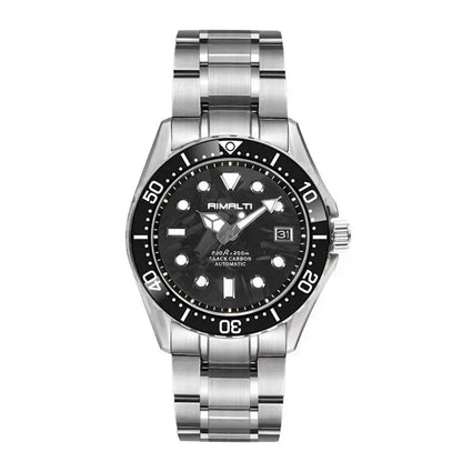 RIMALTI 40mm Watch Carbon Fiber Dial Men's Diving Watch Classic High-quality NH35 Automatic Mechanical Sapphire Blue Lume20bar