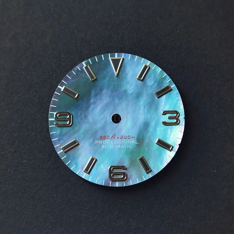 28.5mm 369 Dial Natural Shell MOD BGW9 Lume NH35NH36 Movement Black Lume