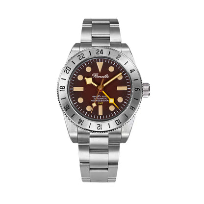 RMALTI 38.5mm Retro Bgw9 C3 Lume Sapphire Glass Bezel Luxury Men's Automatic Mechanical Watch 10ATM GMT NH34A Movement