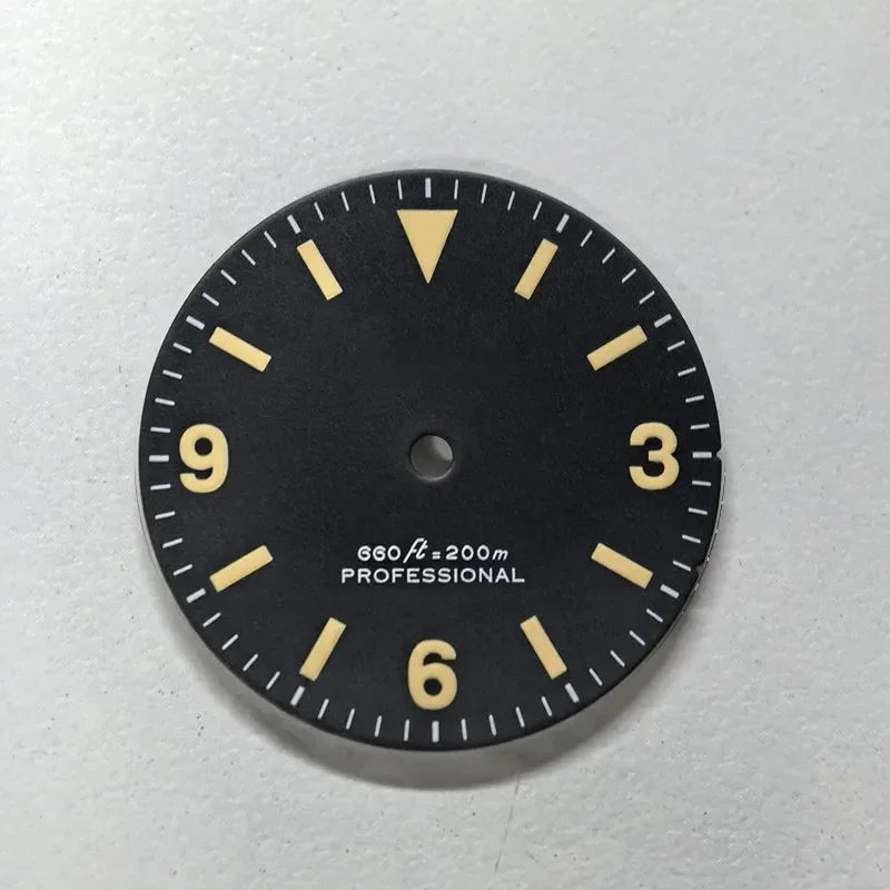 28.5mm Retro EXPII Blue Lume Matte Dial Custom Logo Text