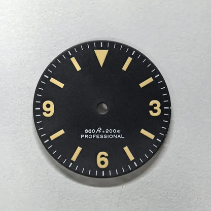 28.5mm Retro EXPII Blue Lume Matte Dial Custom Logo Text