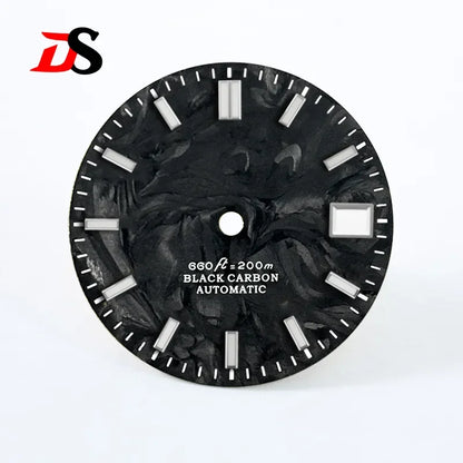 NH35 Dial Lava Carbon Fiber BGW9 Lume for NH38 Movement 28.5MM