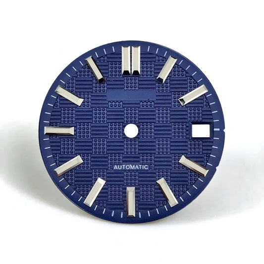 NH35 Dial 28.5mm Engineer Watch Face Blue Luminous Custom Logo for NH35/NH36 Movement