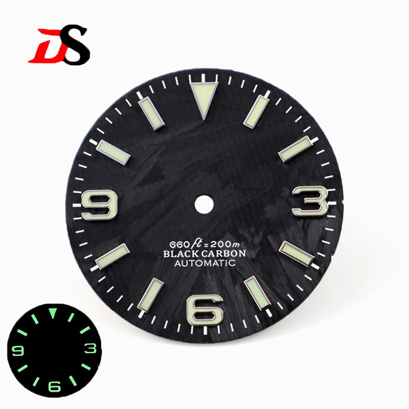 369 EXP Carbon Fiber Dial blue/green lume 28.5mm NH35