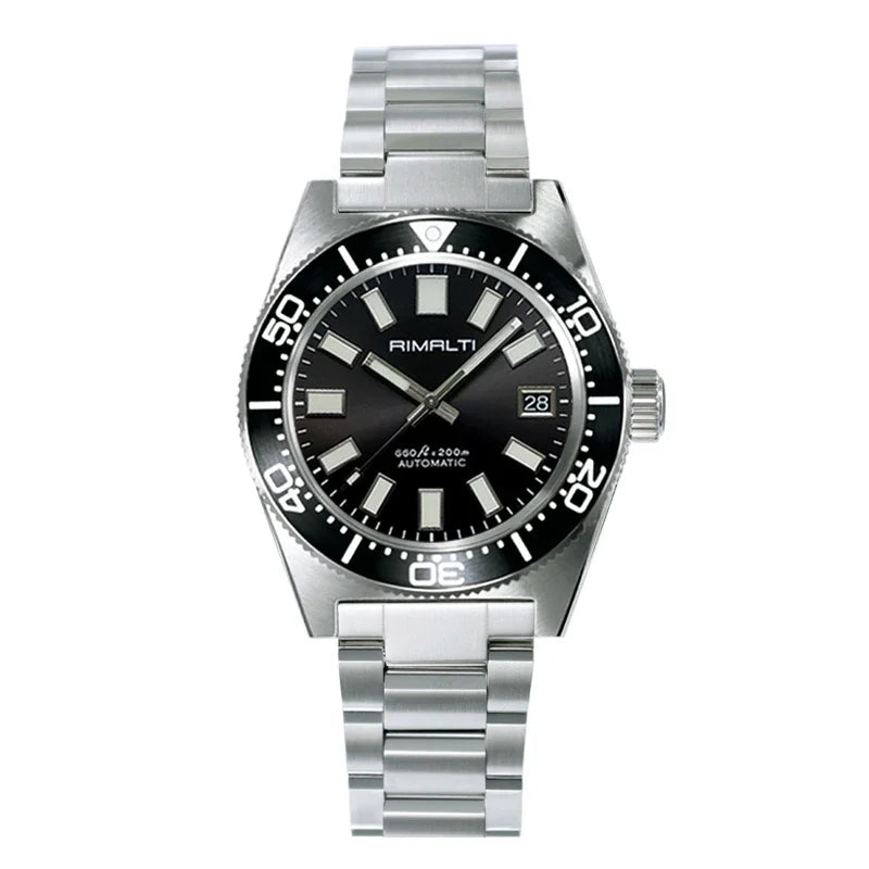 RIMALTI 62MAS 40mm Watch Sunburst Dial Classic Men's Watch Nh35 Automatic Movement Waterproof Luminous Sapphire Glass