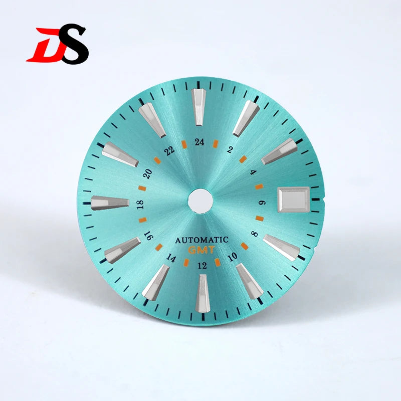 Sunburst GS 24 Hour GMT Sun Pattern Mod Dial 28.5MM Suitable for NH34 Movement OMG Index