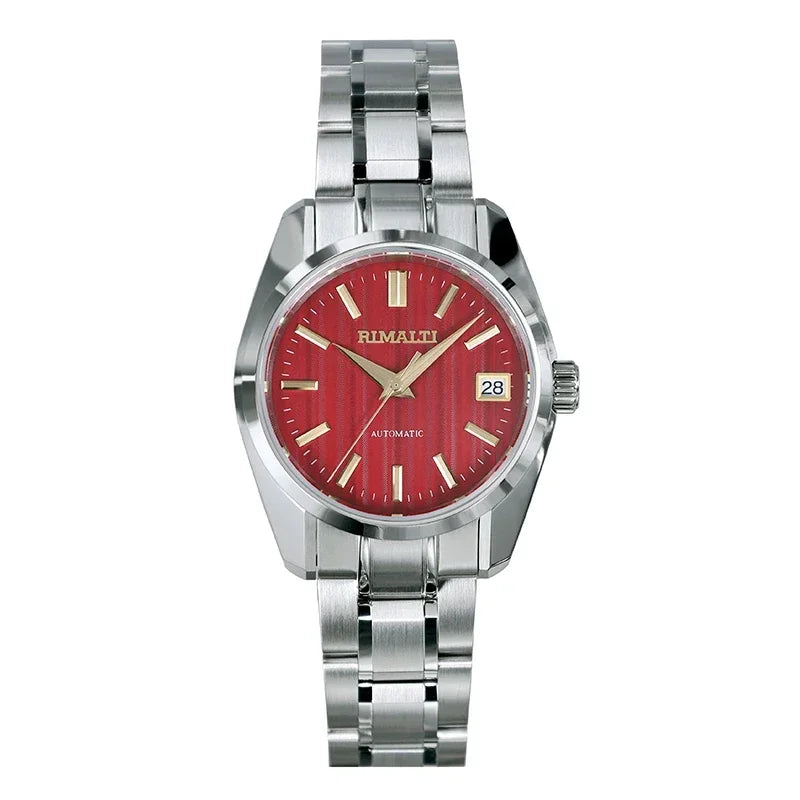 RIMALTI Watch Men's 36.5mm Mechanical Bamboo Texture Watch Waterproof High-quality Business NH3510BAR Sapphire AR Glass