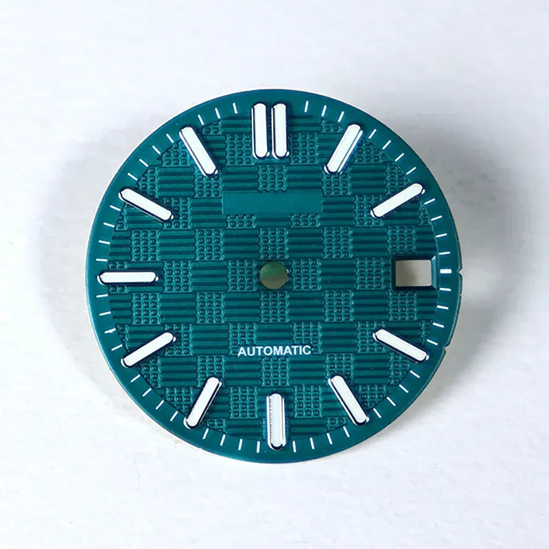 NH35 Dial 28.5mm Engineer Watch Face Blue Luminous Custom Logo for NH35/NH36 Movement