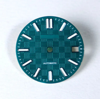 NH35 Dial 28.5mm Engineer Watch Face Blue Luminous Custom Logo for NH35/NH36 Movement