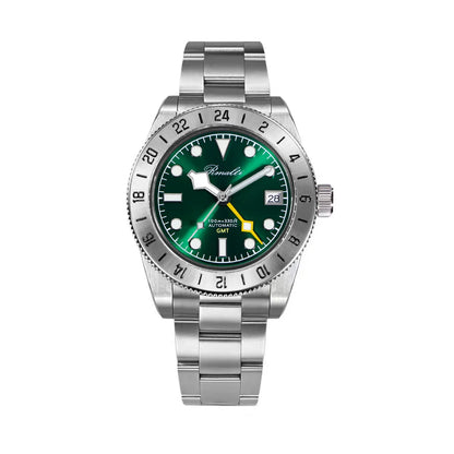 RMALTI 38.5mm Retro Bgw9 C3 Lume Sapphire Glass Bezel Luxury Men's Automatic Mechanical Watch 10ATM GMT NH34A Movement