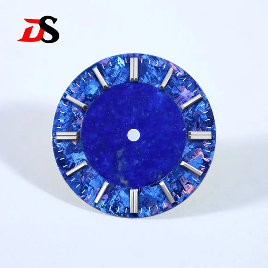 Natural Lapis Lazuli 28.5mm Dial Ice Crystal Stone Dial Creative Stitching NH38 Movement No Date Tiger's Eye Stone Blue Sands