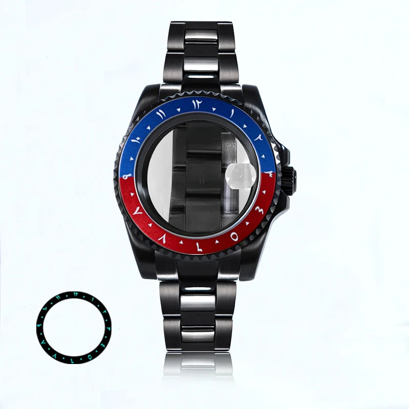 Black 40.5mm Case Oyster Bracelet 20ATM Suitable for NH34NH35/36/38ETA2824 Movement