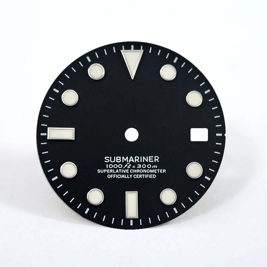 28.5mm Matte SUB Black Dial BGW9 C3 Lume Custom Logo for ETA2824 Movement