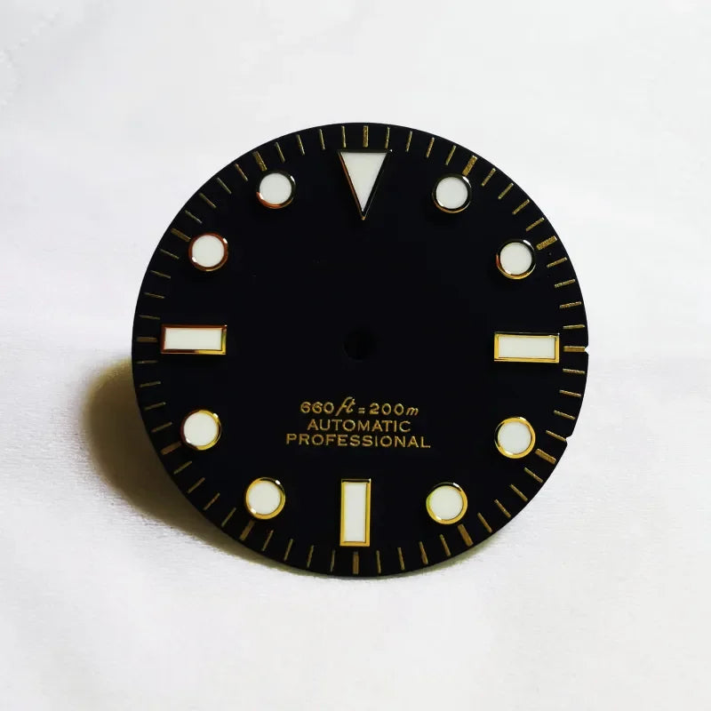 28.5mm Sunburst Matte Dial Gold YM Index BWG9 C3 Lume NH35NH36 Movement