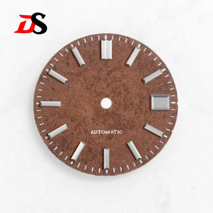 28.5MM Dial Texture Surface Watch Dial for NH35/NH36 Movement SKX007 No Lume Art Style