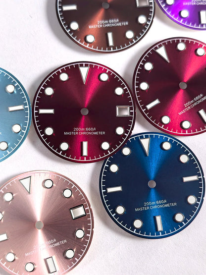 Matte Dial 28.5mm Sunburst Dial Tu-dor Blue Lume No Date NH38 NH35 Movement