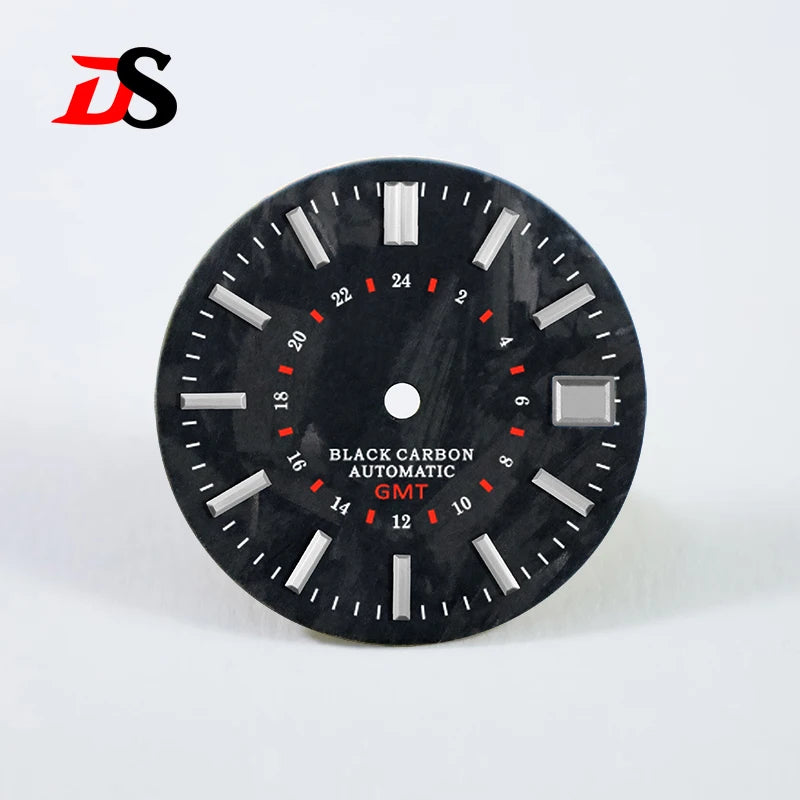 Carbon Fiber Dial GMT No lume/blue lume index Support Custom Logo NH34 NH35 28.5mm