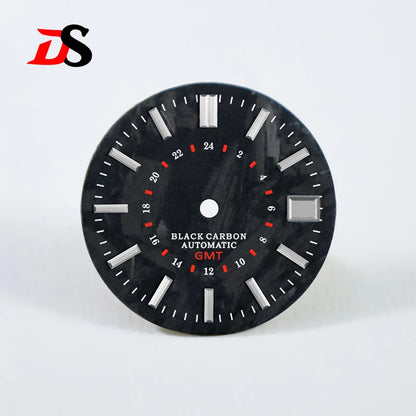 Carbon Fiber Dial GMT No lume/blue lume index Support Custom Logo NH34 NH35 28.5mm