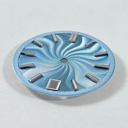 Guilloche Watch Dial 28.5mm No Lume NH35 Sterile Ice Blue Smoky Purple NH34 NH38 No Date