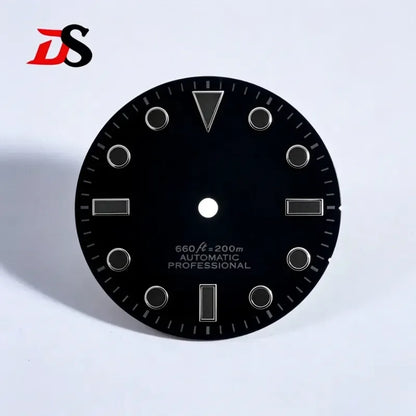 28.5mm Dial YM Matte SUB Black Lume for NH35 Movement Skx007 Custom Logo No Date