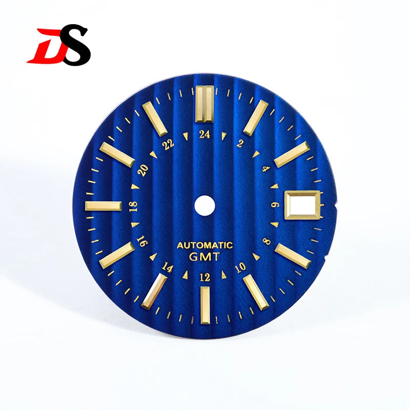 28.5MM Dial Bamboo Pattern Gold Text Sunburst No Lume for NH34 GMT NH35  Movement